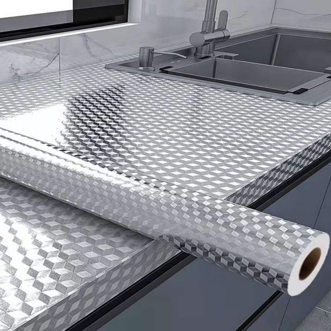 Aluminum Foil Heavy Duty - アルミホイルキッチンストーブステッカー、耐油防水耐火耐熱カウンタートップ壁保護シート