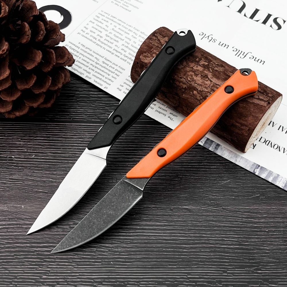 Camping Cooking Essentials - 15700 アウトドアキャンプ必需品 ピクニッククッキング 手作り直刃ナイフ 軽量携帯釣り用ナイフ Kシース付き