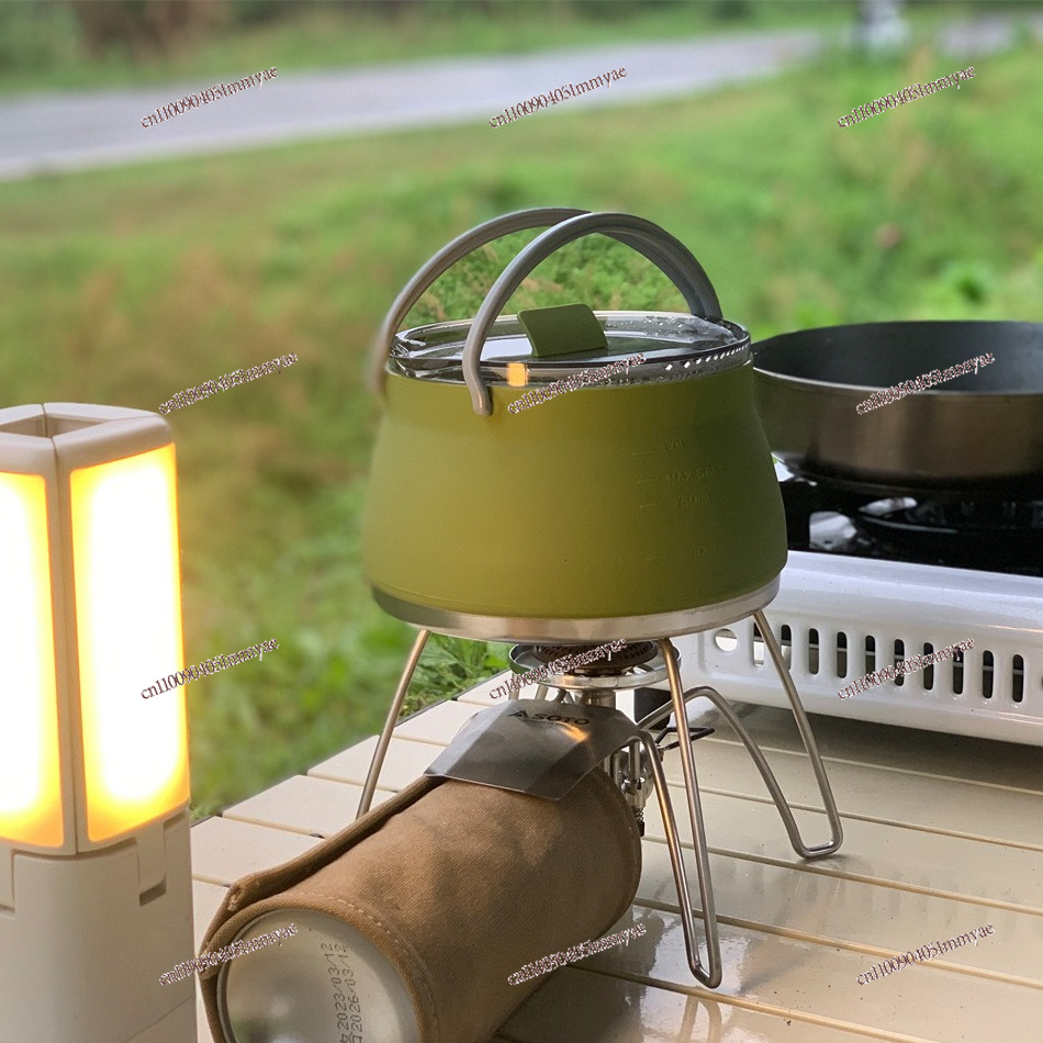 Camping Cooking Open Fire - 屋外用アメリカンシリコン折りたたみケトル ポータブルキャンプ用直火コーヒーメーカー ティーカセットストーブ調理用ポータブルポット