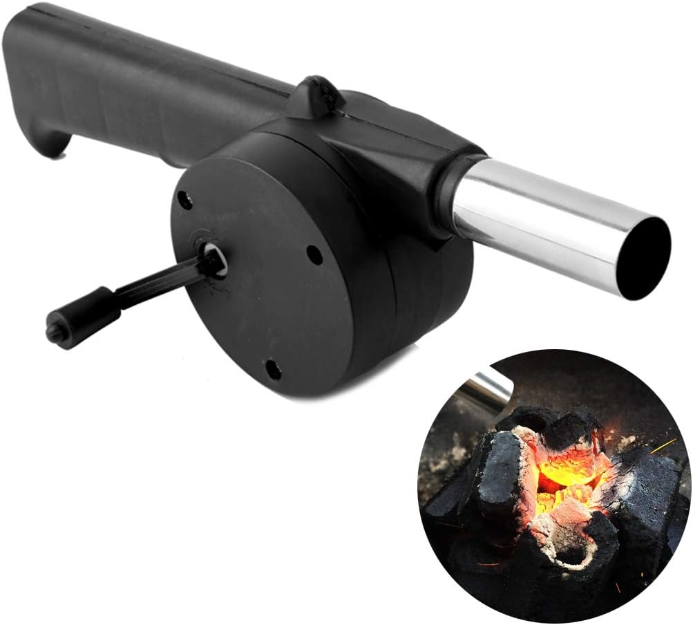 Camping Cooking Essentials - 屋外調理バーベキューブロワーポータブルハンドクランクファンエアブロワーグリルピクニックキャンプストーブアクセサリーバーベキューツール
