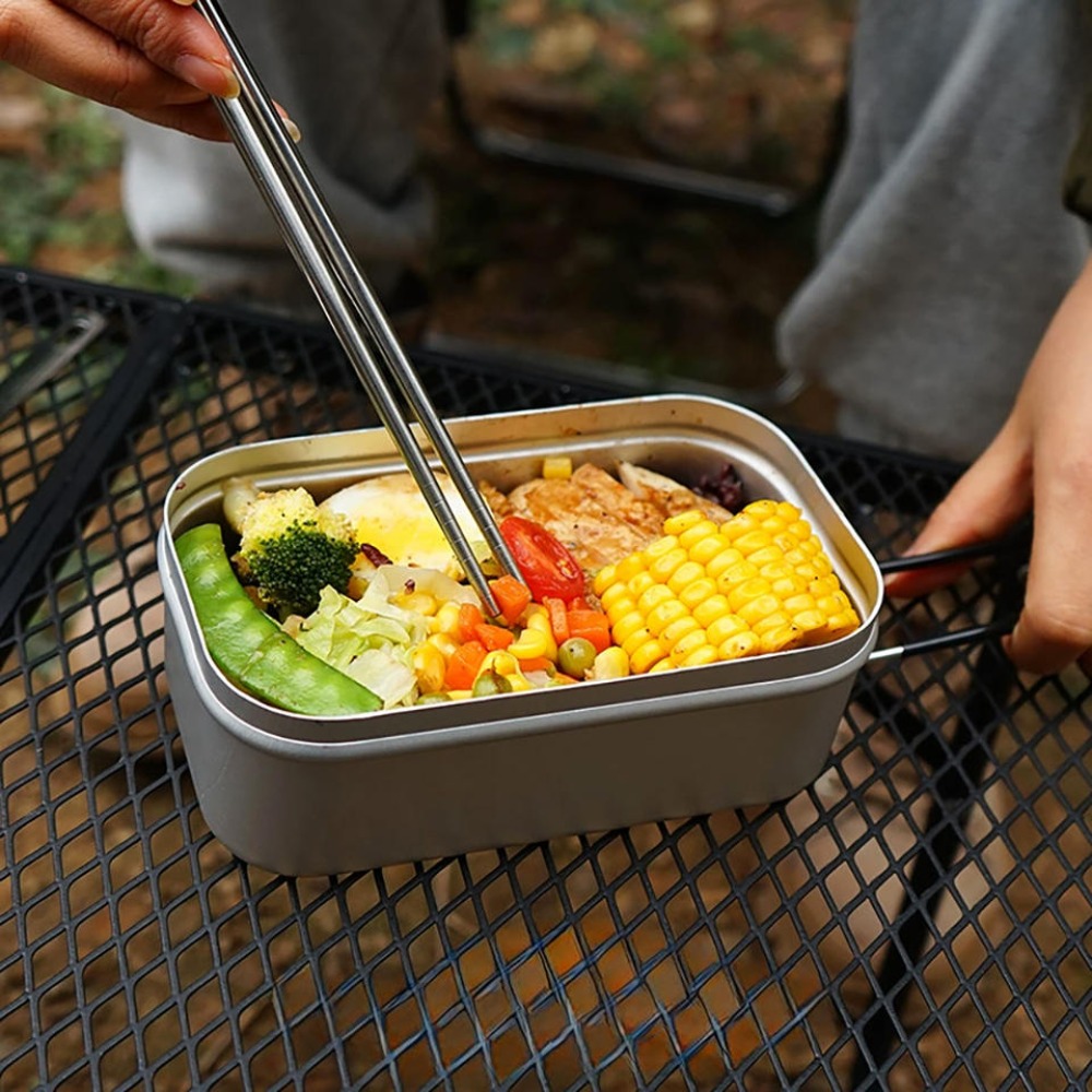 Camping Cooking Box - 超軽量食器 キャンプ調理器具 ランチボックス 調理鍋 ピクニックアクセサリー アウトドアカトラリー