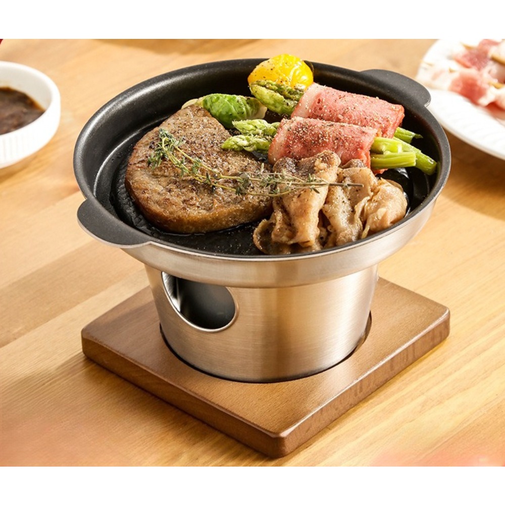 Japanese Camping Cooking - ミニBBQ韓国風卓上BBQノンスティック卓上日本風調理器具裏庭キャンプ室内グリルポット