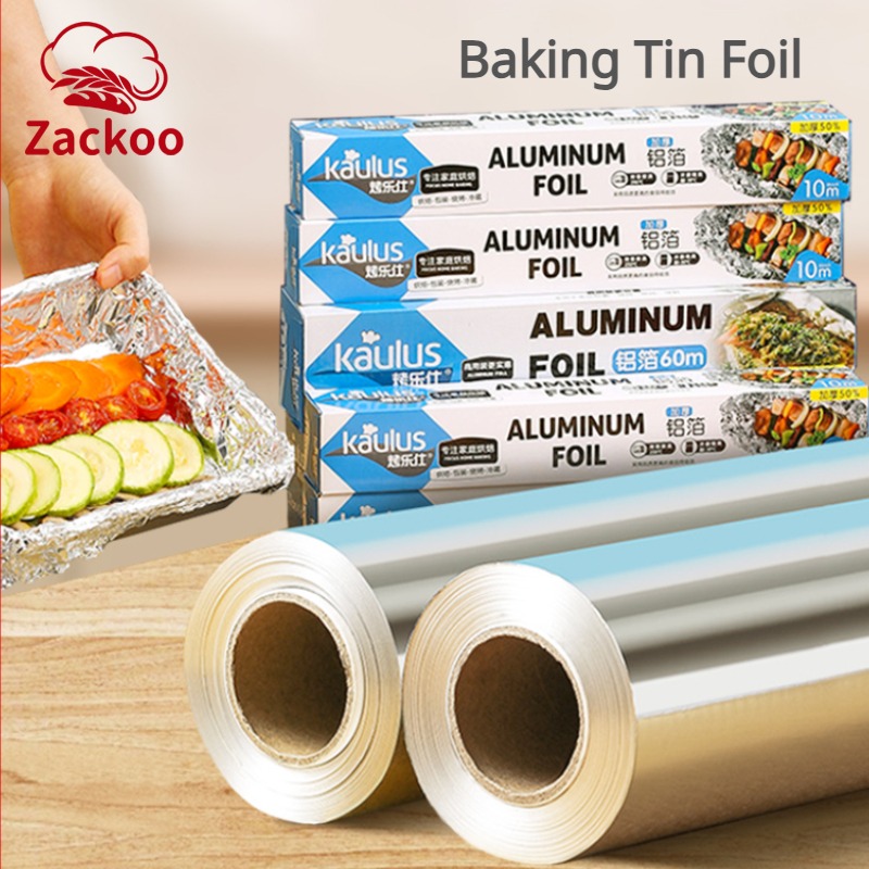 Aluminum Foil Heavy Duty - Zackoo 10/20/40 メートルアルミ箔ベーキングラップ使い捨てノンフライヤーオーブンバーベキューブリキ箔食品グレードの油紙キッチンケータリングブリキ