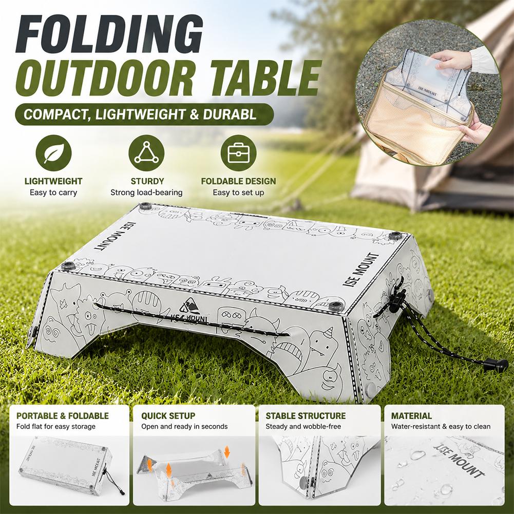 Camping Outdoor Cooking Table - ポータブルマルチ折りたたみキャンプテーブル PP 軽量ピクニックデスク旅行車 RV 屋外バーベキューコックダイニングトレイコンパクト収納