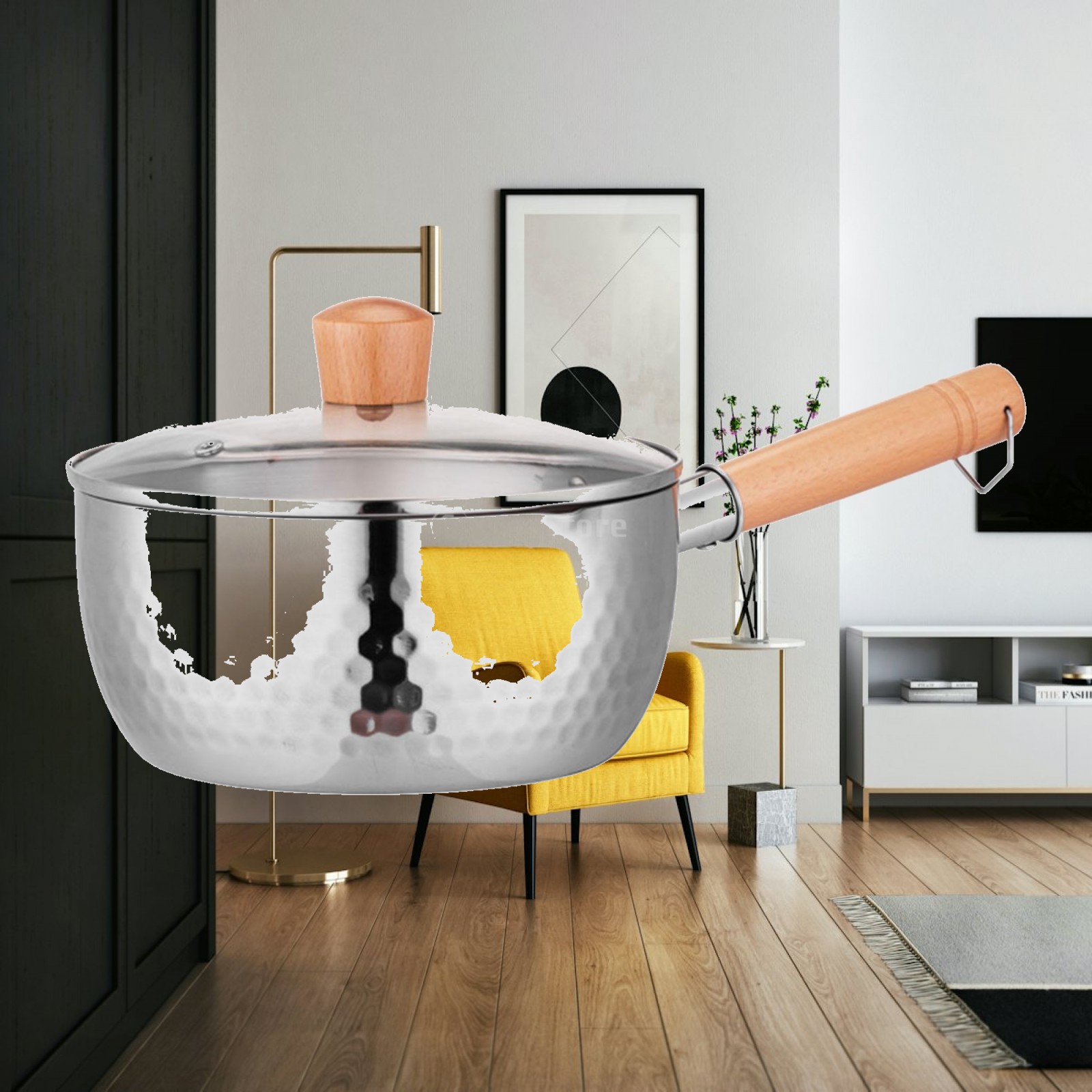 Japanese Camping Cooking - 日本製蓋付き鍋 小さなミルクポット 便利な小型鍋 ミルクヌードルポット キャンプホテル家庭用多目的調理鍋