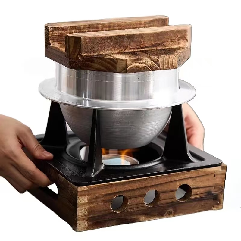 Japanese Camping Cooking - 和風ウーロンポットアルコールストーブ炊飯鍋キャンプアウトドア炊飯器携帯用蒸し器