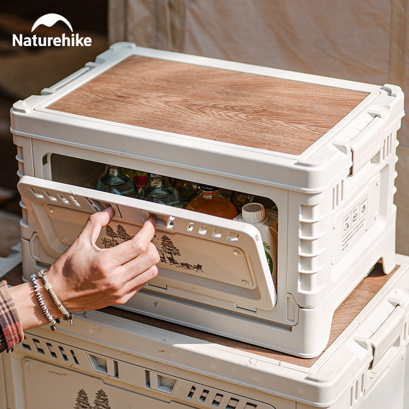 Camping Cooking Box - Naturehike-キャンプ用折りたたみ式収納ボックス,大容量,ppサンドライボックス,ベッドサイドテーブル,屋外旅行,ピクニック,60l,25l,30l,50l