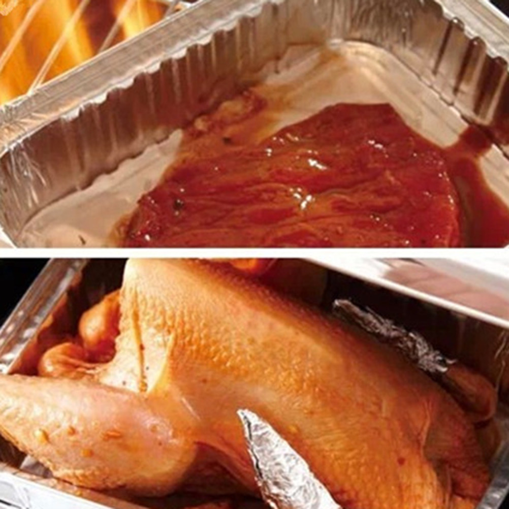 Aluminum Foil Heavy Duty - 10個入り使い捨てアルミホイルBBQドリップパン グリル用油受けライナー 高耐久性 環境に優しいBBQアルミホイルトレイ