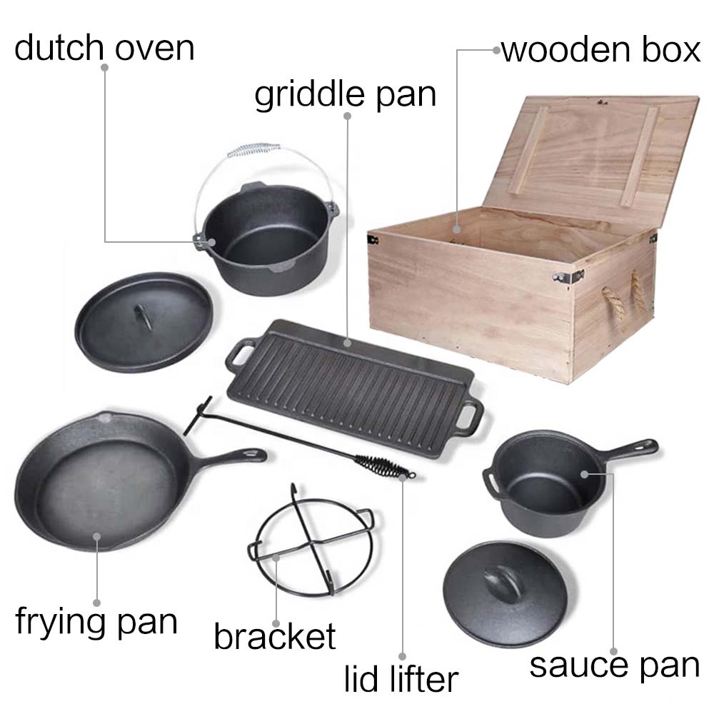 プレシーズニング済みBBQヘビーデューティーアウトドアキャン - Camping Cooking Dutch Oven のレビューと価格