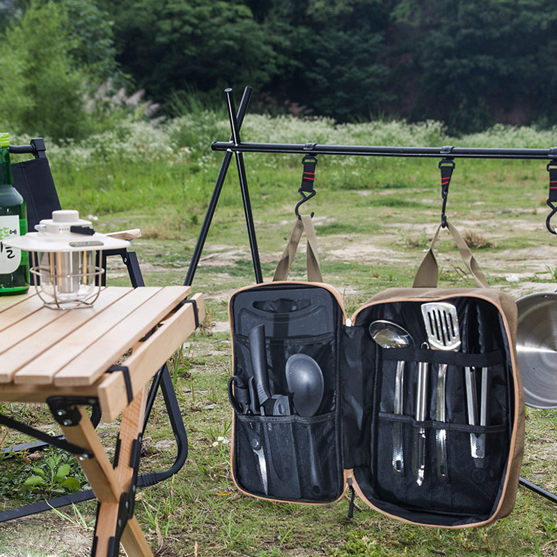 8 個キャンプキッチン調理器具セットポータブルバッグアウトド - Camping Cooking And Dining Set のレビューと価格