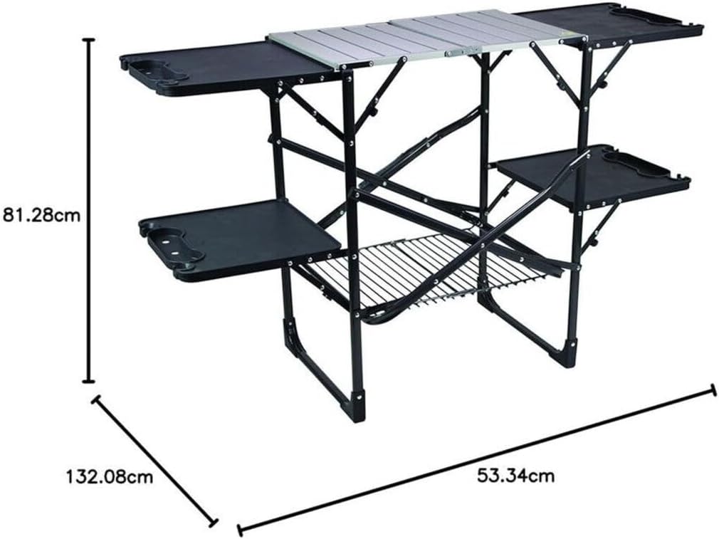 スリム折りたたみ式ポータブルキャンプキッチンテーブル、耐熱ト - Camping With Cooking のレビューと価格