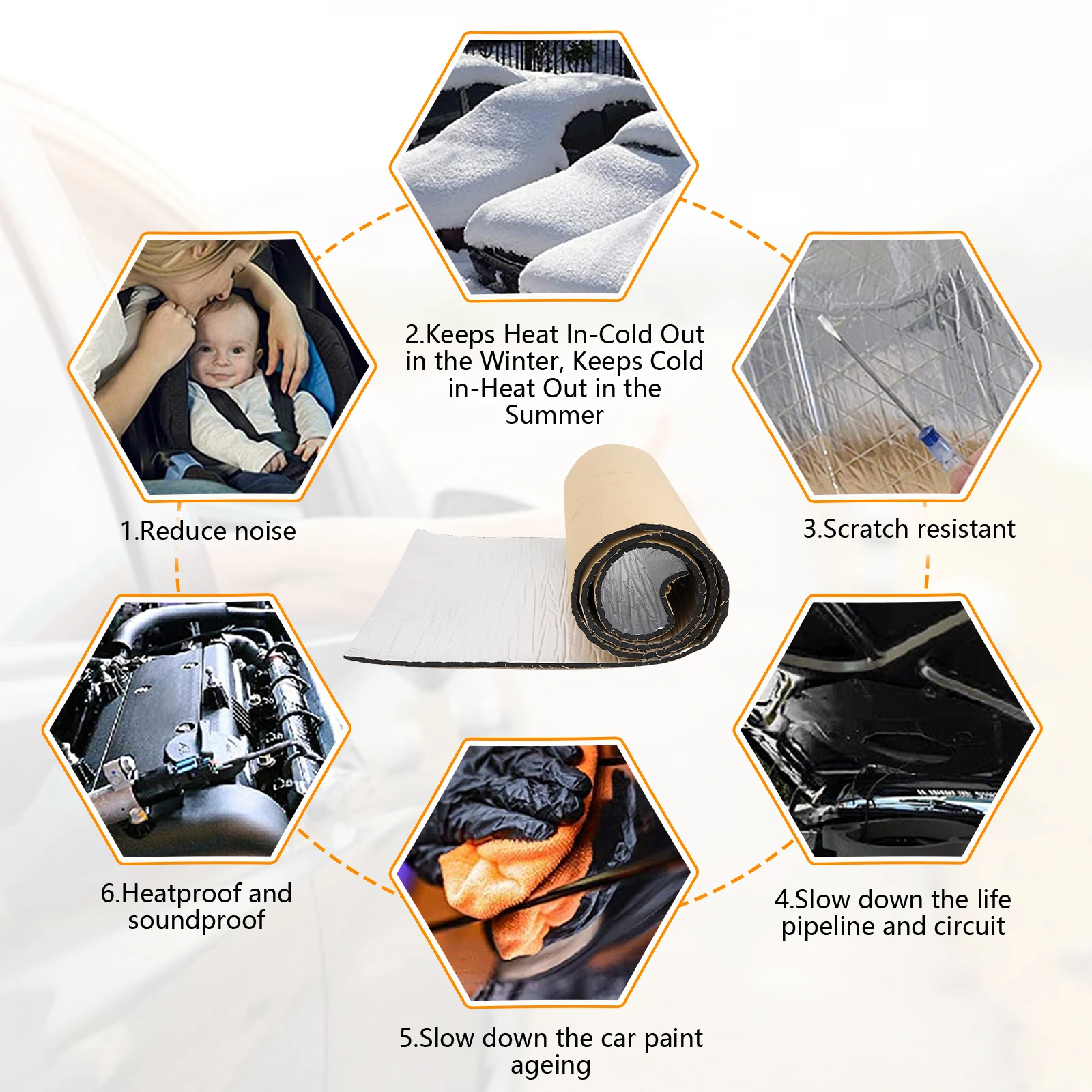 5/10mm 車用防音マット 断熱・遮音マット フード用密閉 - Aluminum Foil Heavy Duty のレビューと価格