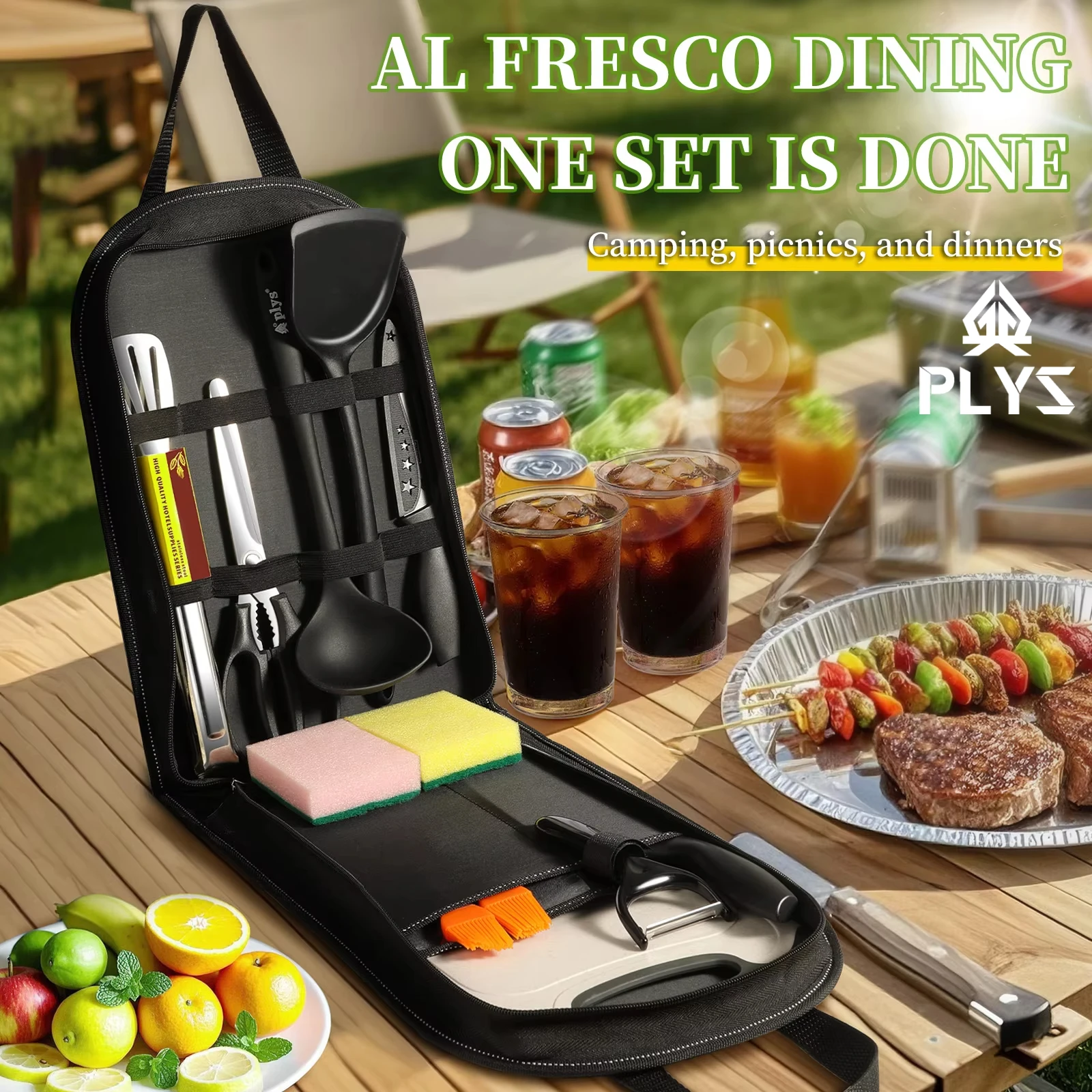 ポータブルアウトドア用品 10 個セット アウトドア バーベ - Camping Cooking And Dining Set のレビューと価格
