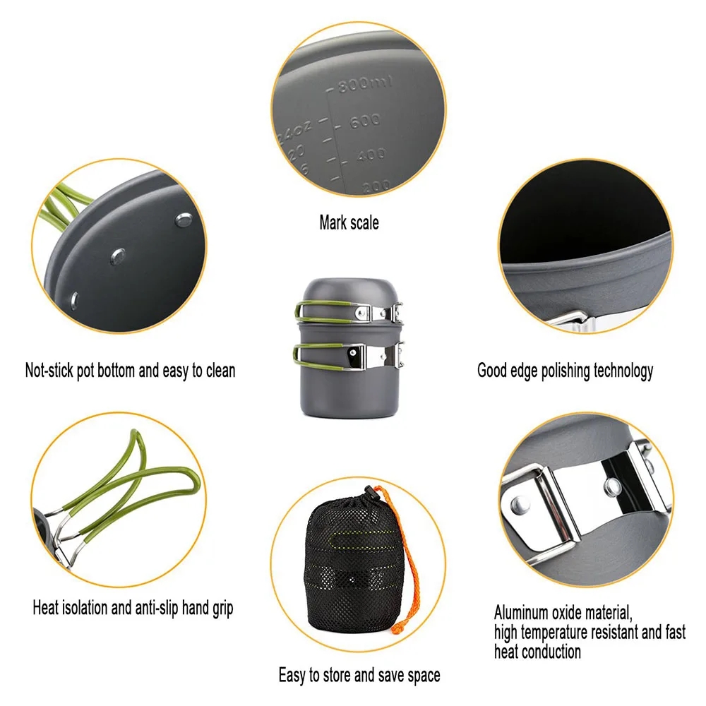 キャンプ調理器具混乱キット超軽量キャンプポットセット屋外調理 - Camping Cooking Essentials のレビューと価格