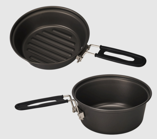 軽量アルミ合金キャンプ調理器具セット 3 ピースポットパンケ - Camping Cooking Pots And Pans Set のレビューと価格
