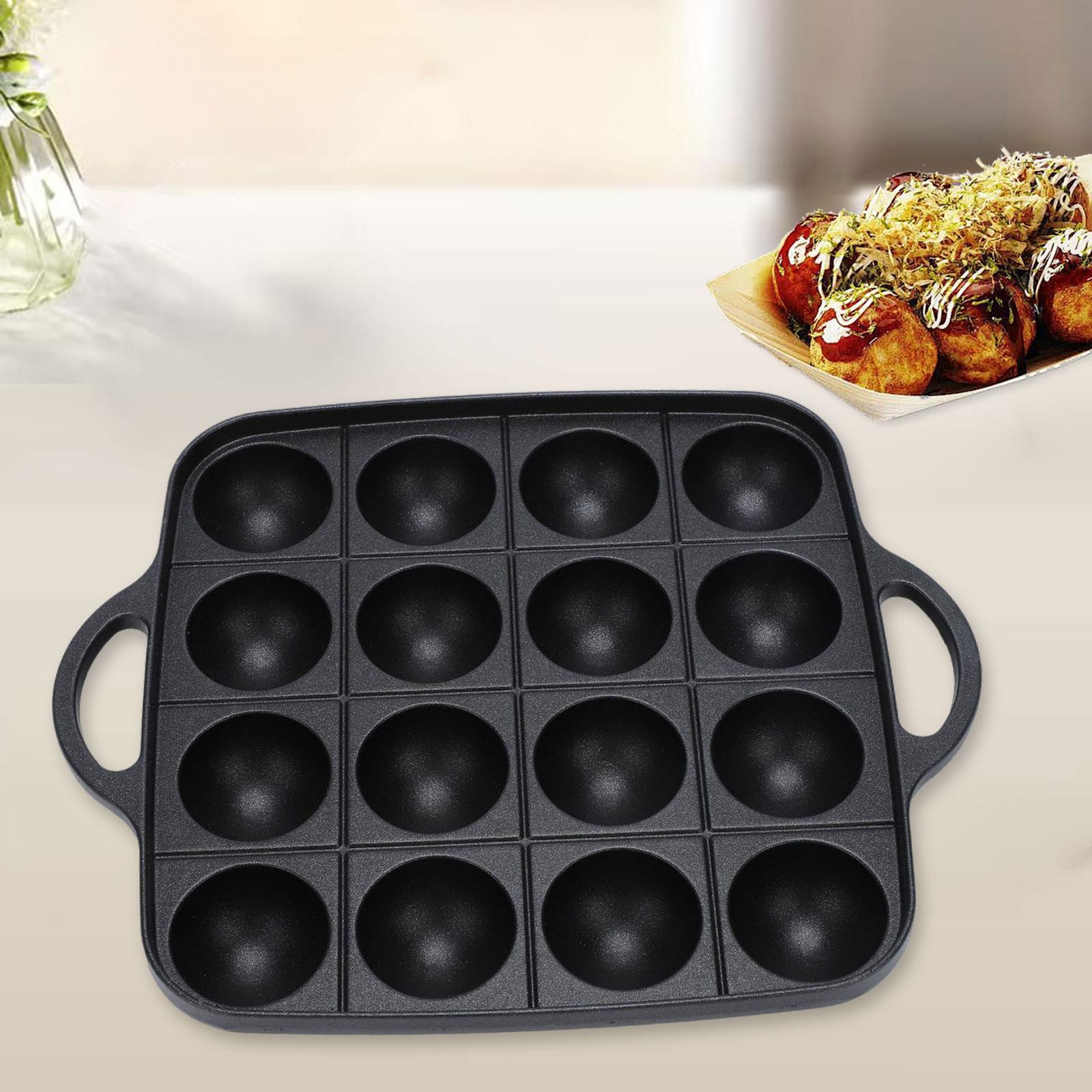 たこ焼きグリルパン 16 空洞お手入れ簡単多目的調理プレート - Camping Cooking Cast Iron のレビューと価格