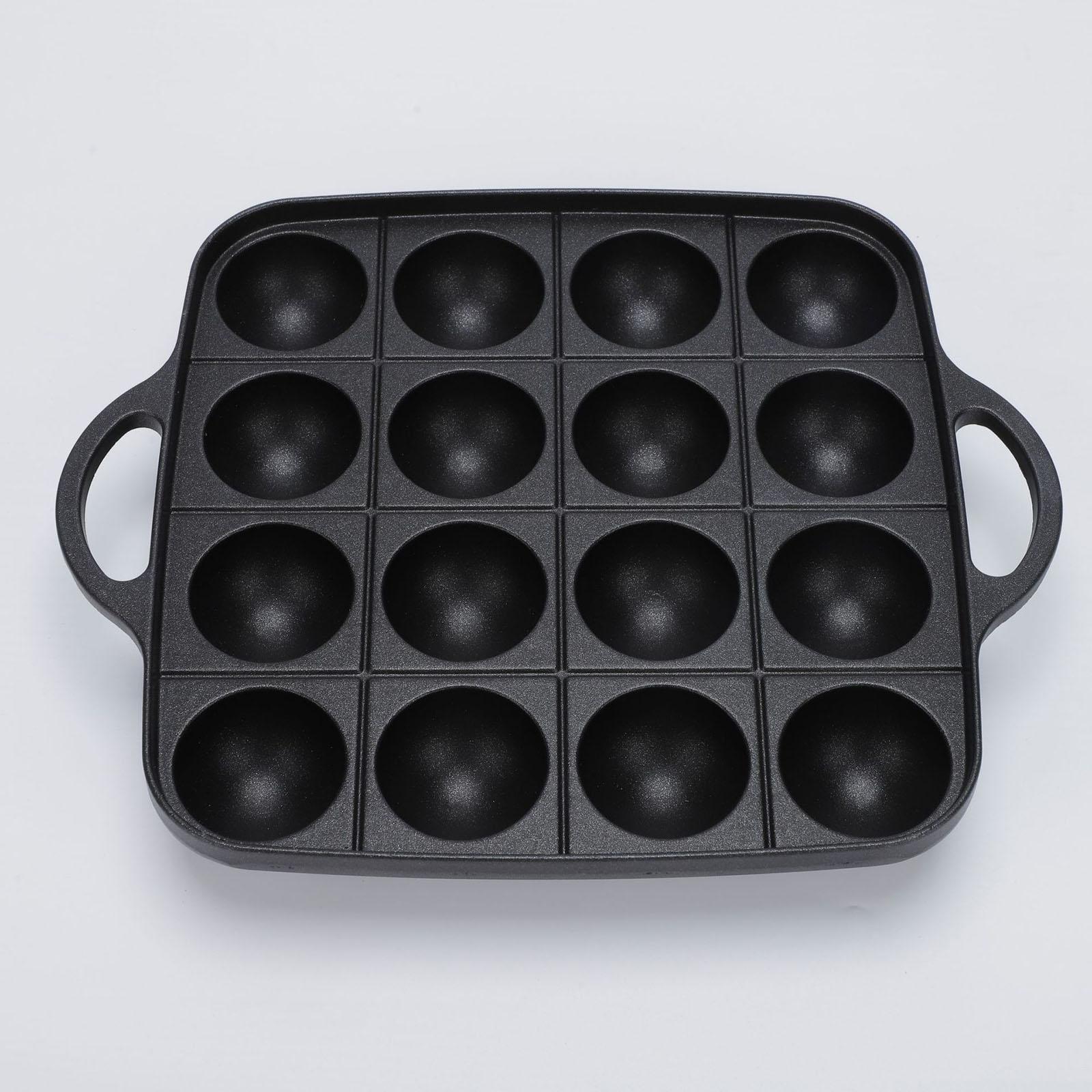 たこ焼きグリルパン 16 空洞お手入れ簡単多目的調理プレート - Camping Cooking Cast Iron のレビューと価格