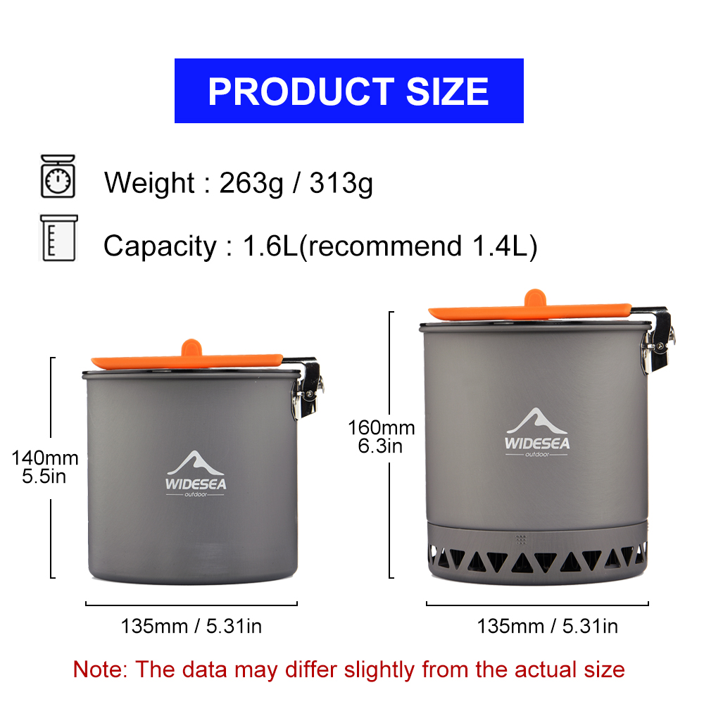 Widesea キャンプポット 1.6L 熱交換器設計 折り - Camping Cooking Box のレビューと価格
