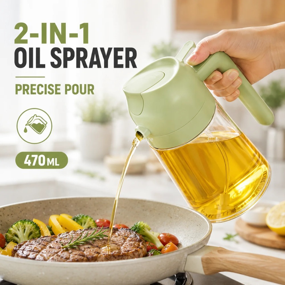 2 in 1 オリーブオイルスプレーディスペンサーボトル 大 - Camping With Cooking のレビューと価格