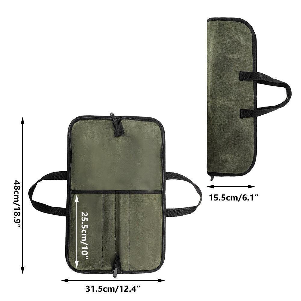 ワックスキャンバス製ナイフロールバッグ、多機能ポータブルシェ - Camping Cooking Pack のレビューと価格