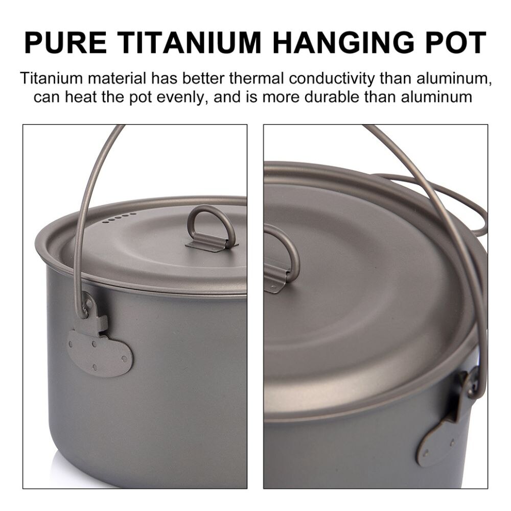 キャンプ用食器チタン調理器具セット観光大釜屋外調理鍋フライパ - Camping Cooking Pots And Pans Set のレビューと価格