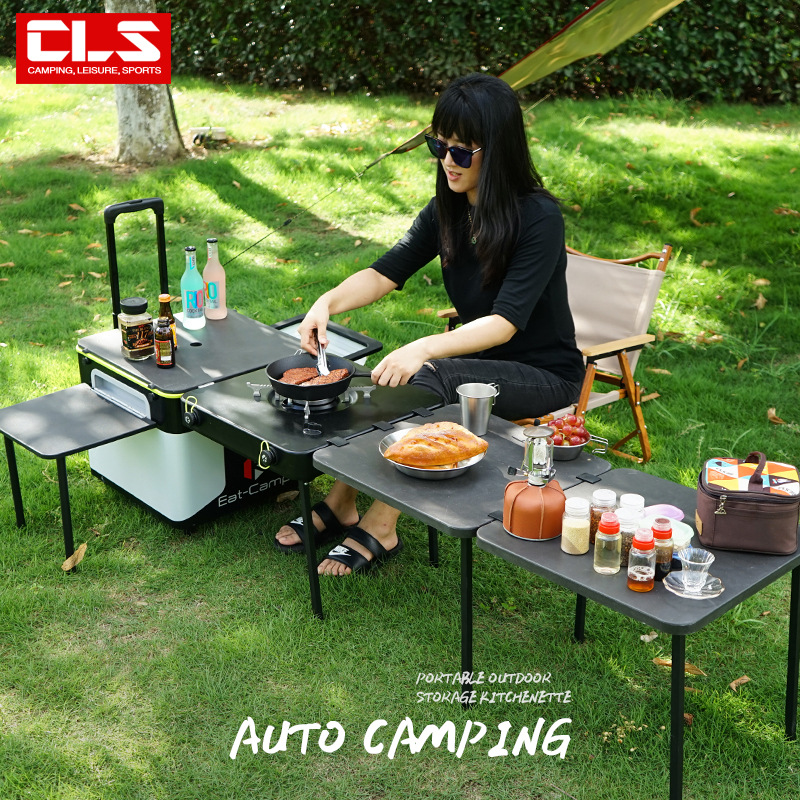 ポータブルモバイルキャンプキッチンテーブル、折りたたみ式屋外 - Camping Outdoor Cooking Table のレビューと価格