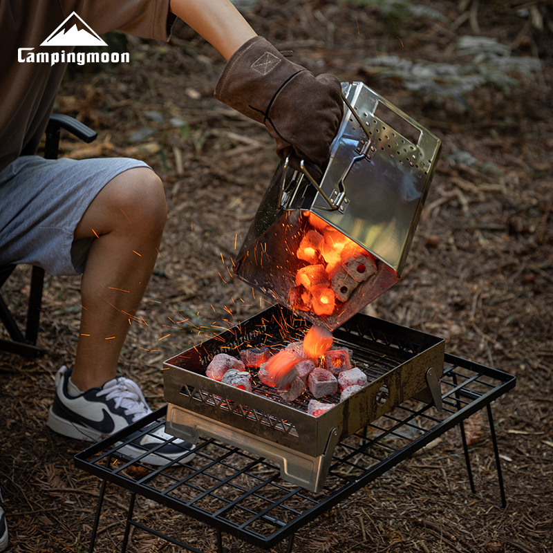 CAMPINGMOONMT-18 折りたたみ式ポータブルイグ - Charcoal Chimney Starter のレビューと価格