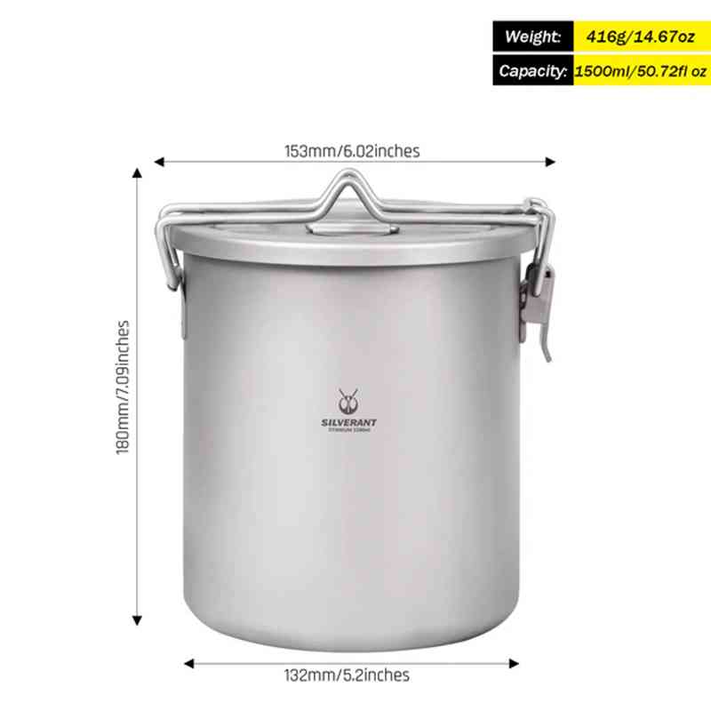Silverant キャンプチタンポット超軽量ライススープク - Camping Cooking Open Fire のレビューと価格