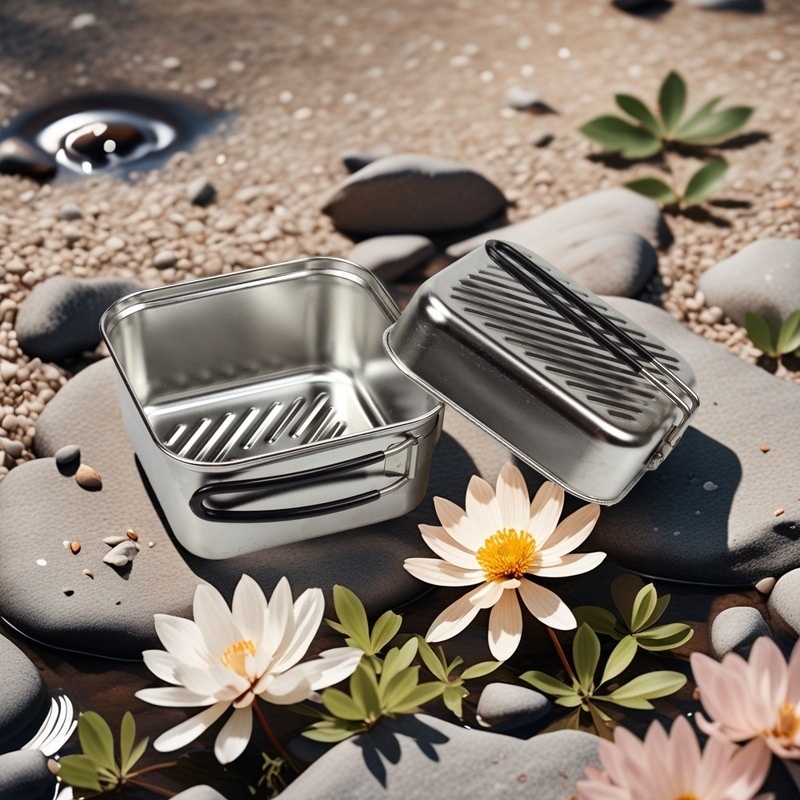 屋外調理用ステンレス製キャンプ鍋セット 軽量1.1L折りたた - Camping Cooking Pots And Pans Set のレビューと価格