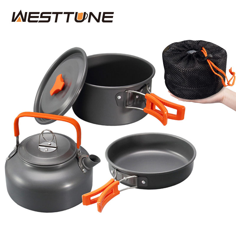 WESTTUNE キャンプ調理器具キット アルミ アウトドア - Camping Cooking Pots And Pans Set のレビューと価格
