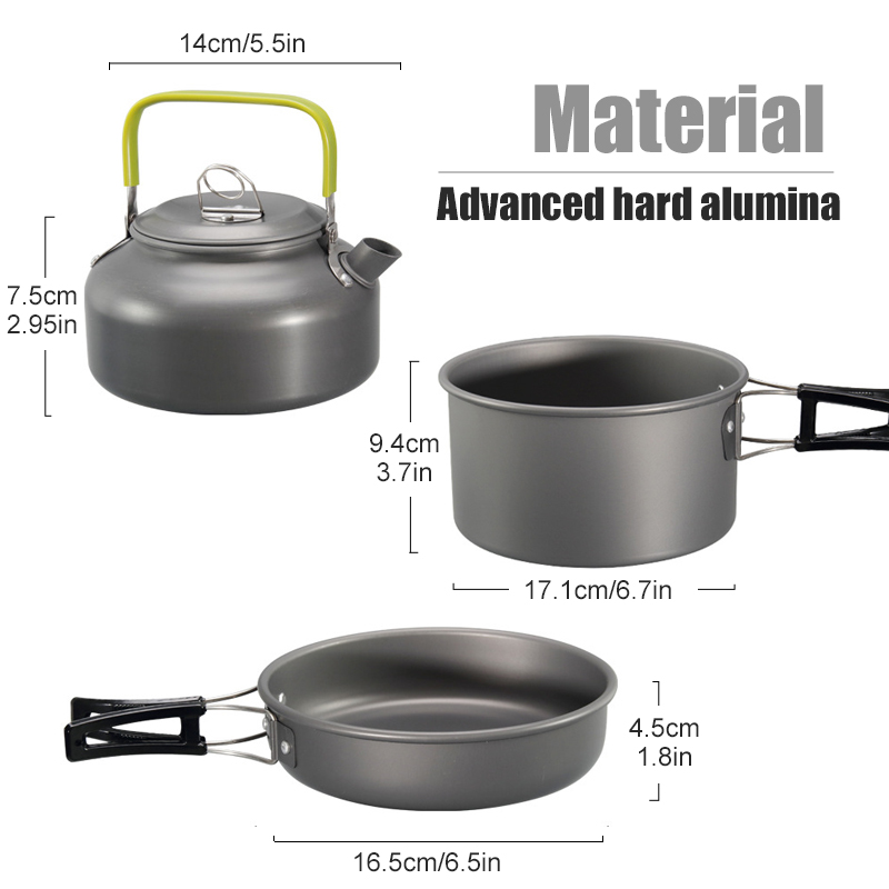 WESTTUNE キャンプ調理器具キット アルミ アウトドア - Camping Cooking Pots And Pans Set のレビューと価格