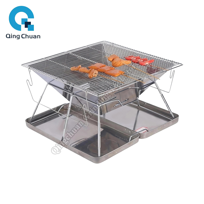 キャンプグリル炭火ストーブ折りたたみ式ステンレス鋼ファイヤー - Camping With Cooking のレビューと価格