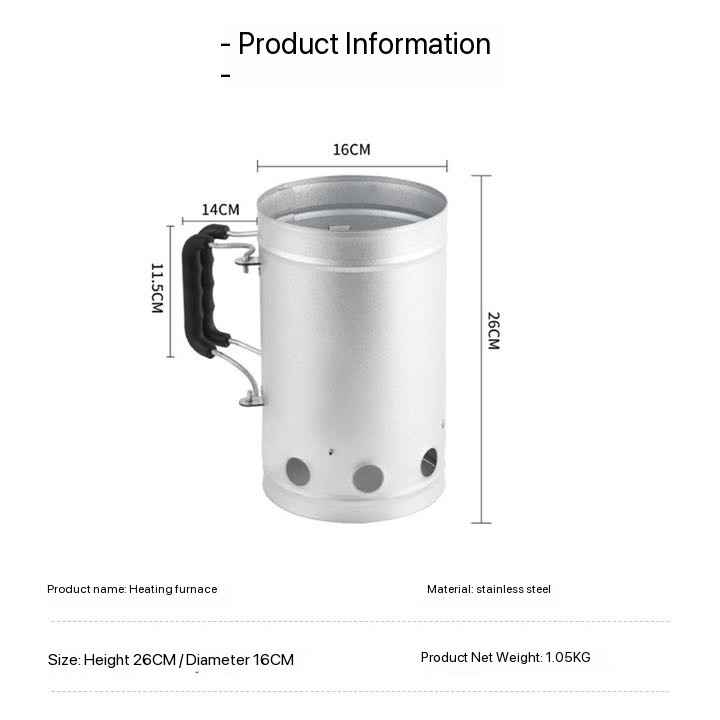Auplex Kamadoステンレス製チャコールチムニースタ - Charcoal Chimney Starter のレビューと価格