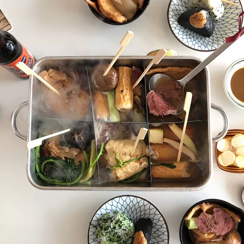 韓国輸入ステンレス製和風おでん鍋韓国魚餅鍋グリッド付きキャン - Japanese Camping Cooking のレビューと価格