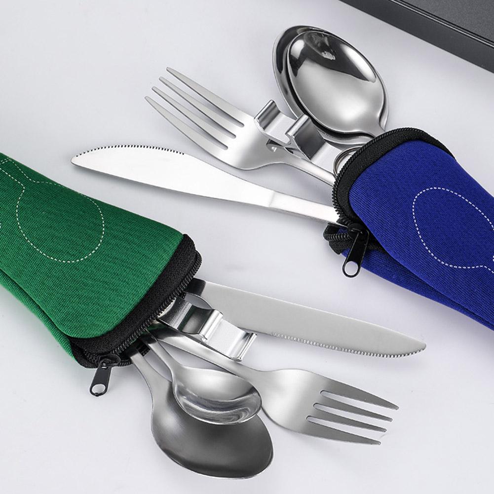 ピクニックセット食器洗浄可能ジッパー付きトラベルカトラリーキ - Camping Outdoor Cooking Table のレビューと価格