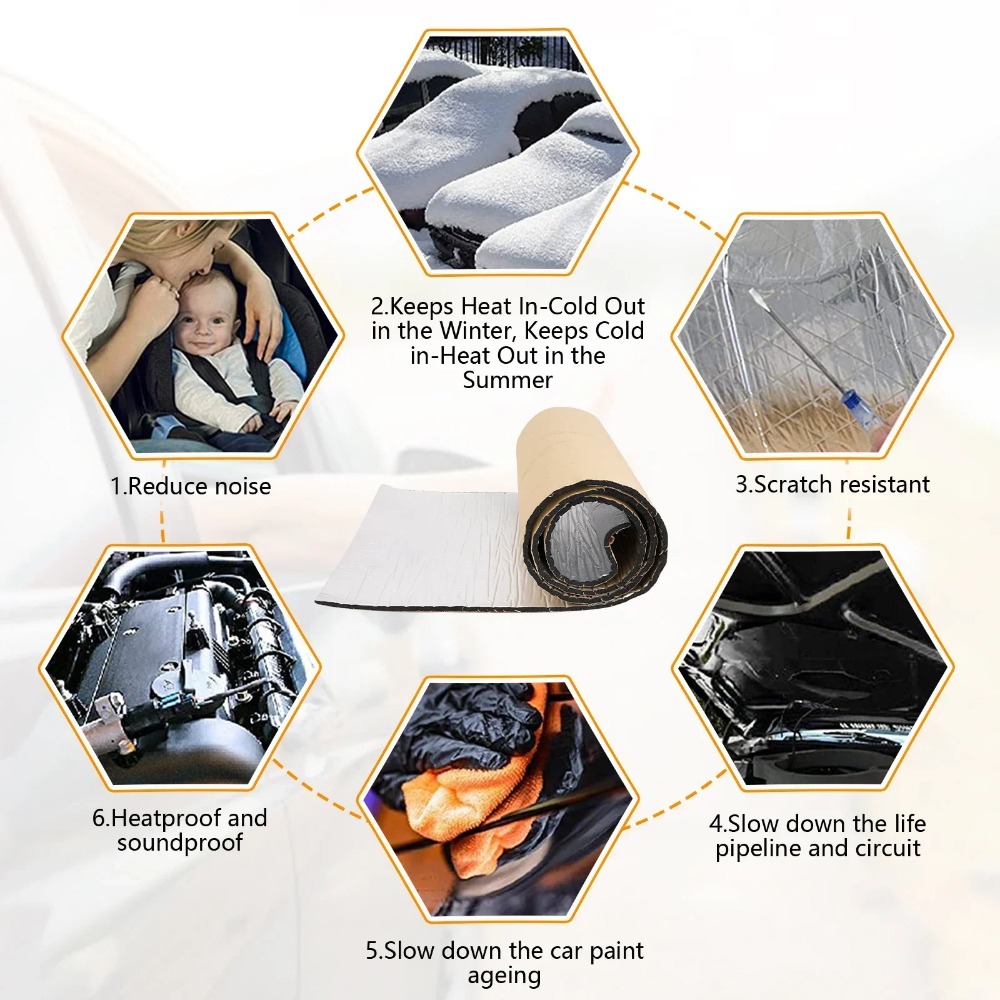 5/10 ミリメートル消音断熱マット車の防音デッドニング断熱 - Aluminum Foil Heavy Duty のレビューと価格