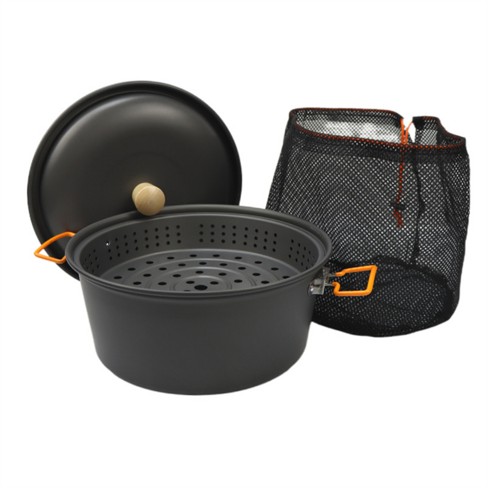 7.5L硬質アルマイトアルミ屋外調理鍋セット、蒸し器付きアル - Camping Cooking Essentials のレビューと価格