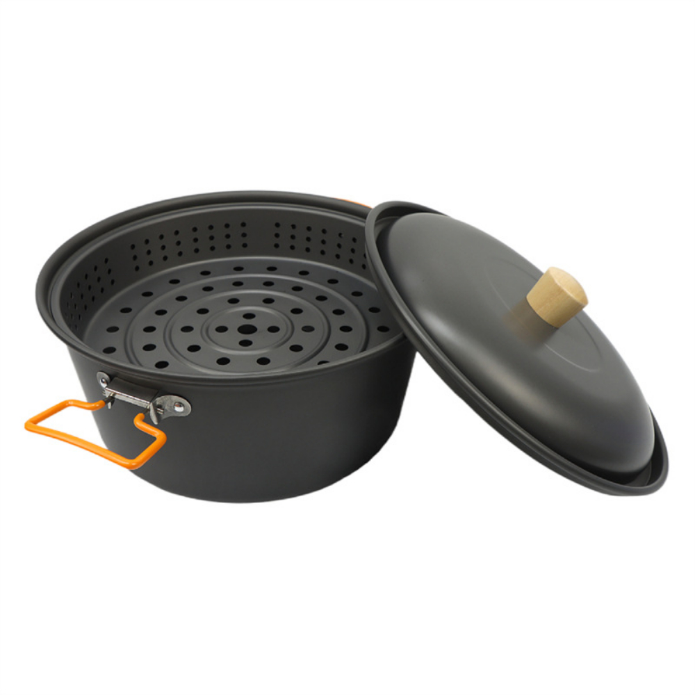 7.5L硬質アルマイトアルミ屋外調理鍋セット、蒸し器付きアル - Camping Cooking Essentials のレビューと価格