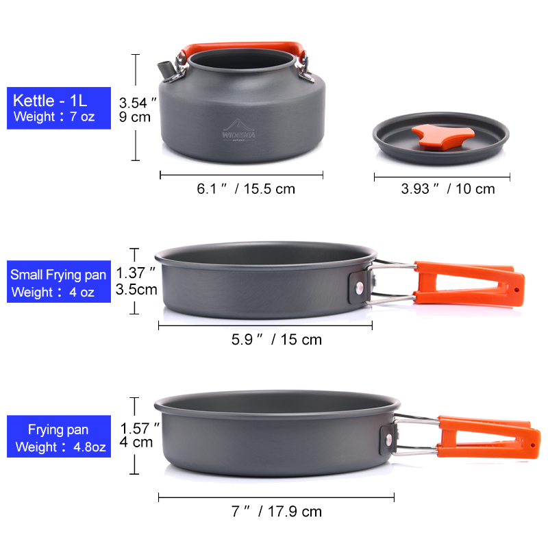 幅の屋外キャンプ調理器具セット、食器、調理カトラリー、調理器 - Camping Cooking Pack のレビューと価格