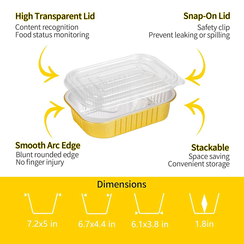 蓋付き小型アルミパン、頑丈なアルミホイル食品容器、使い捨てア - Aluminum Foil Heavy Duty のレビューと価格