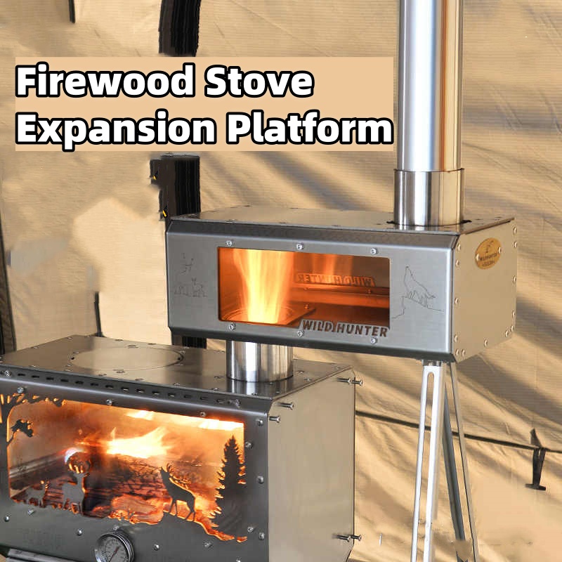 キャンプ用薪ストーブ 両面火観察機能付き暖房ストーブ 煙突付 - Camping With Cooking のレビューと価格