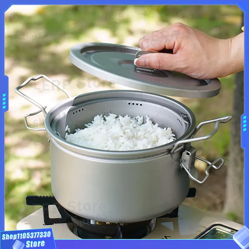 純チタン製キャンプポット 軽量アウトドア調理器具 ライナー付 - Camping Cooking Vessel のレビューと価格