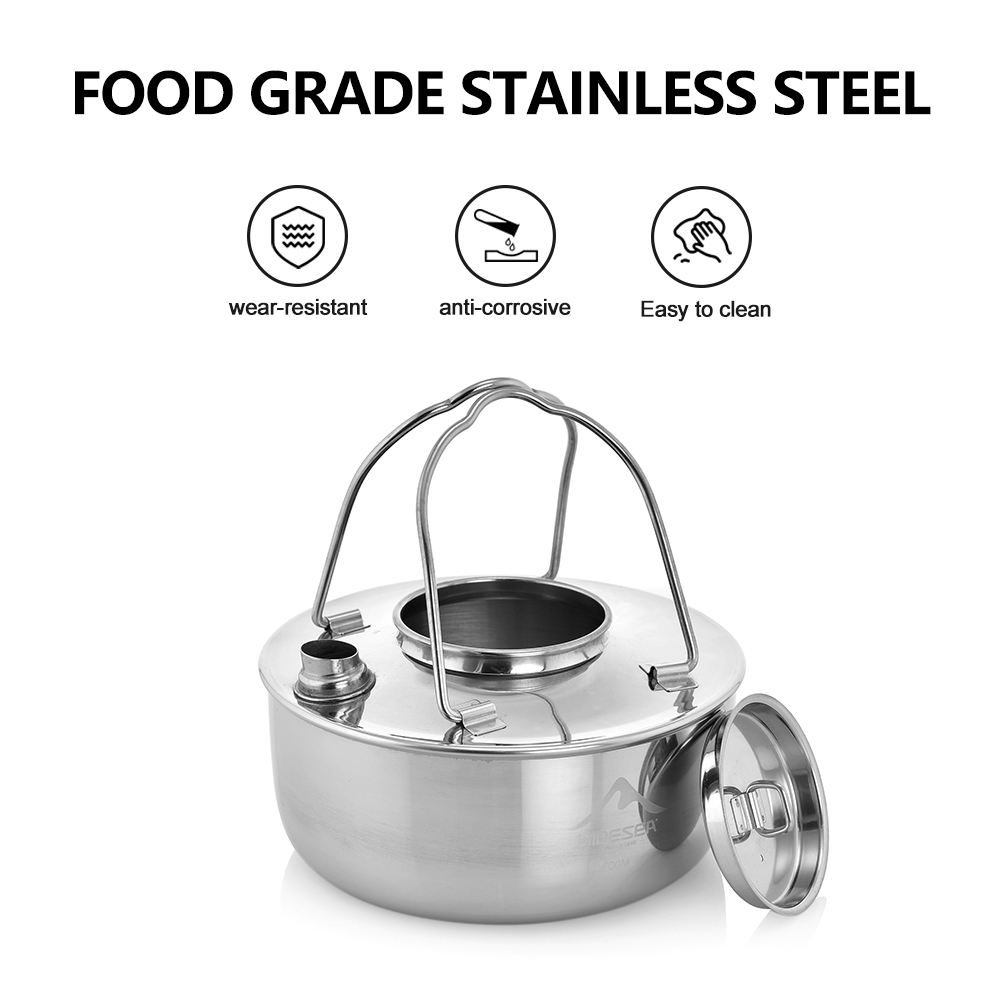 Wideea-ステンレス鋼のやかん、旅行の必需品、コーヒー調 - Camping Cooking Essentials のレビューと価格
