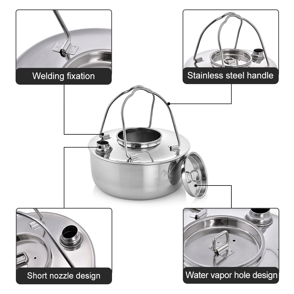 Wideea-ステンレス鋼のやかん、旅行の必需品、コーヒー調 - Camping Cooking Essentials のレビューと価格
