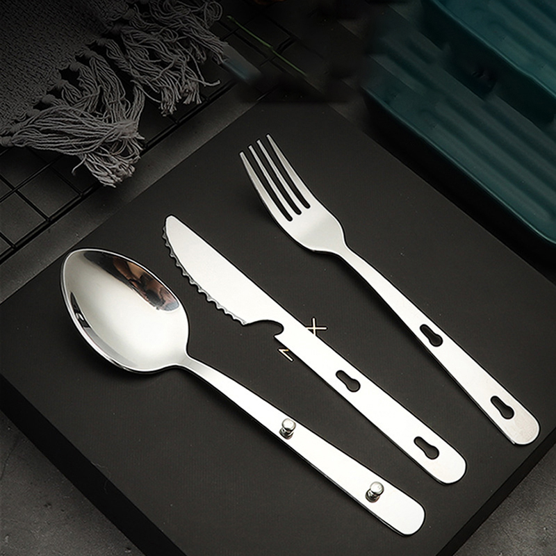 3個/セット ポータブルステンレス製食器 折りたたみナイフ  - Camping Cooking And Dining Set のレビューと価格