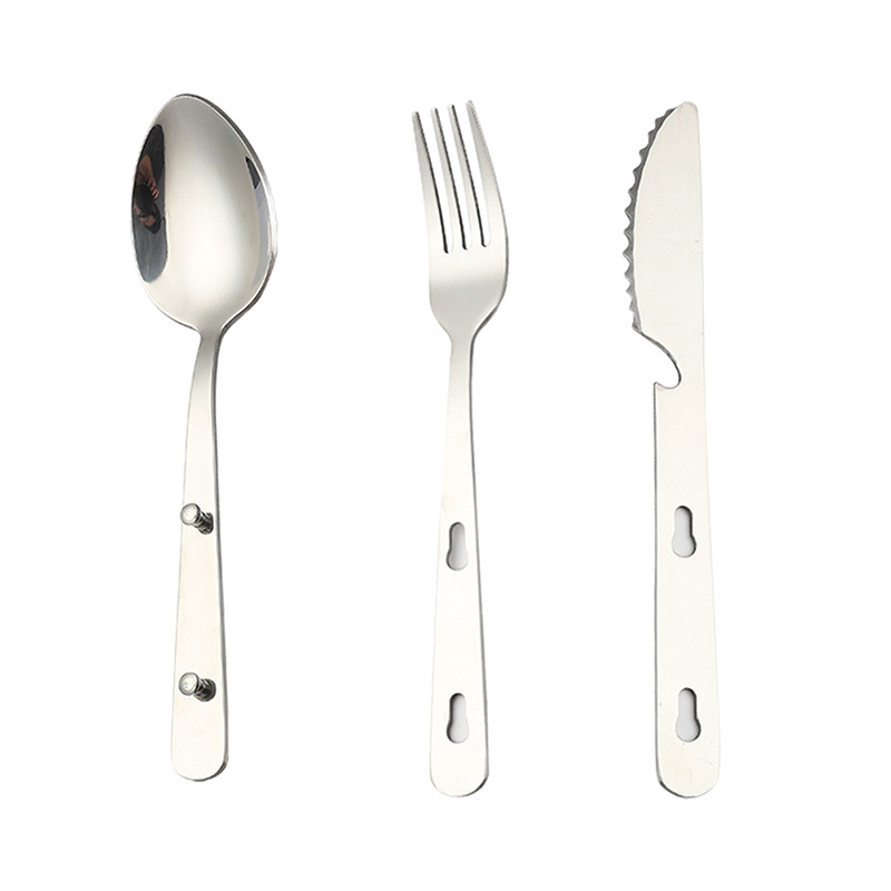 3個/セット ポータブルステンレス製食器 折りたたみナイフ  - Camping Cooking And Dining Set のレビューと価格
