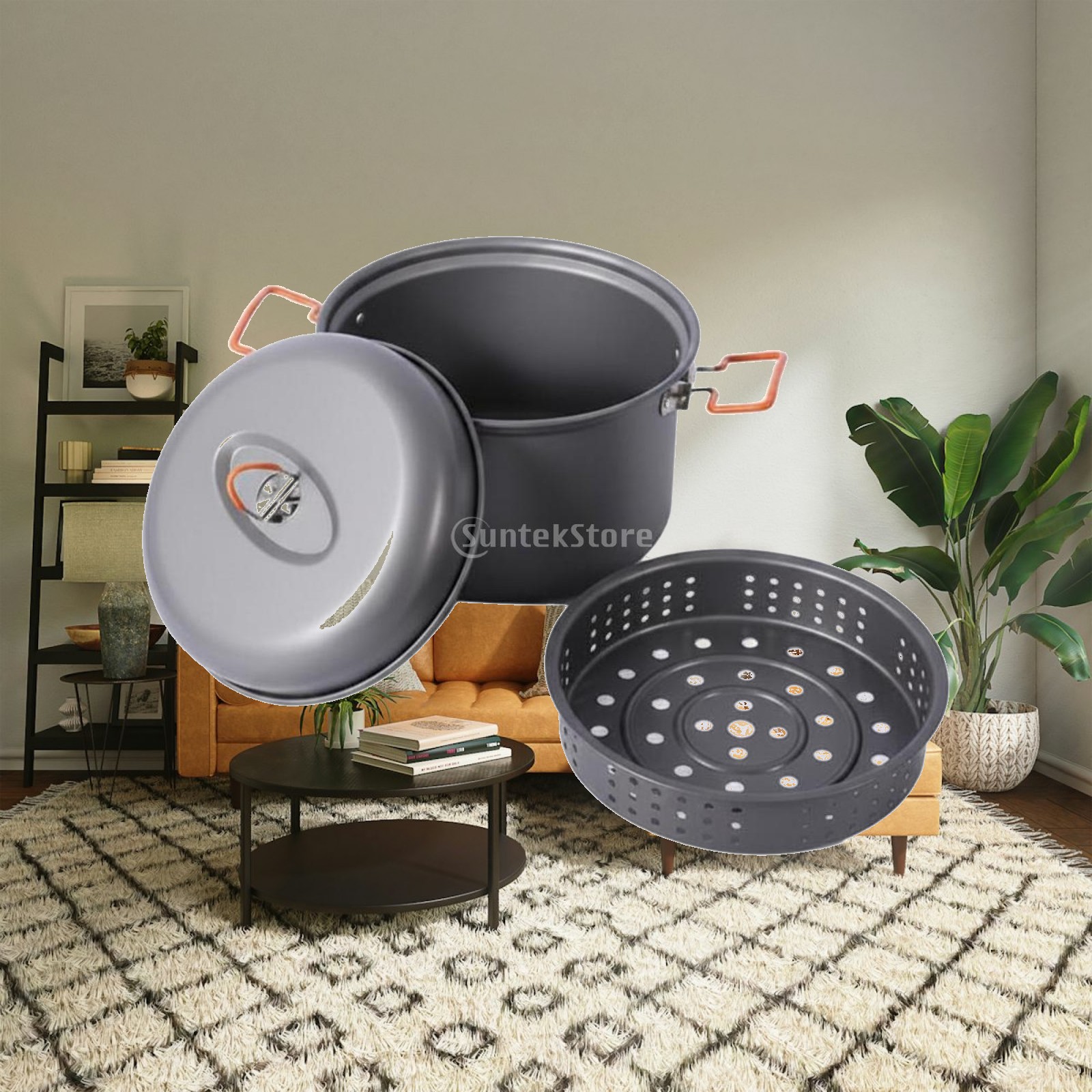 アウトドア調理用大型アルミ合金製蒸気鍋、ポータブル調理器具、 - Camping Cooking Vessel のレビューと価格