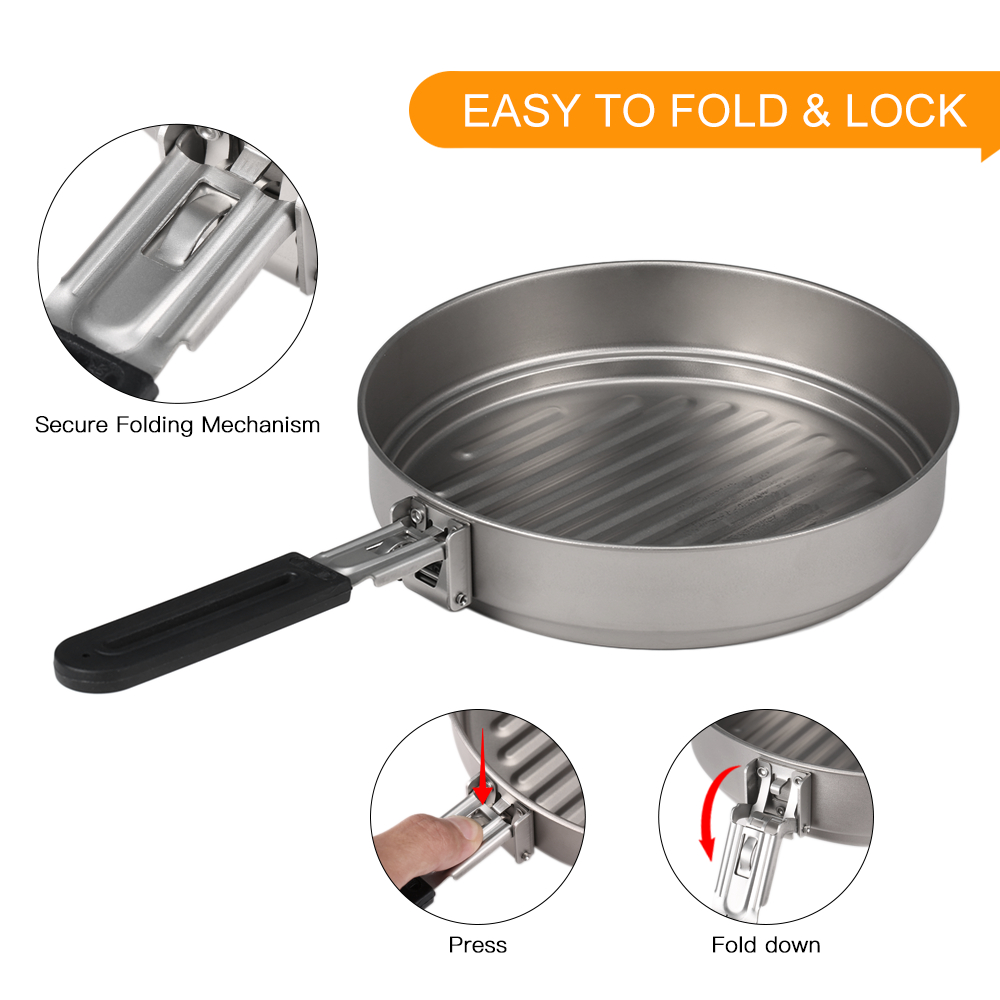 折りたたみハンドル付きの軽量でポータブルなキャンプ用鍋,キャ - Camping Cooking Open Fire のレビューと価格