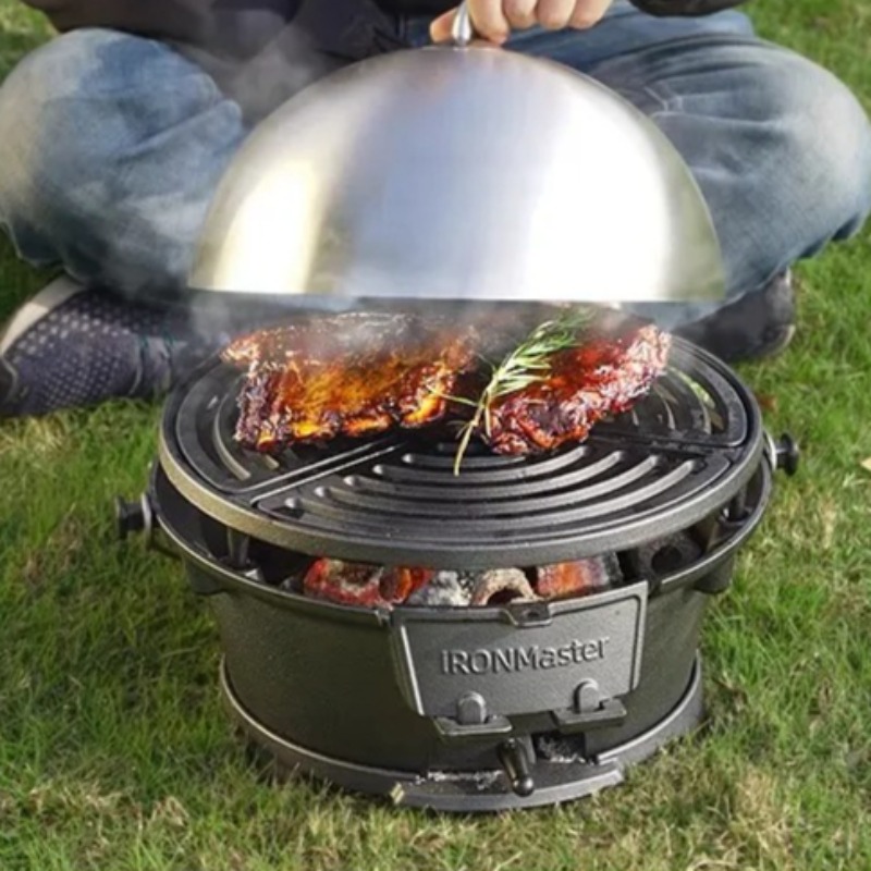 丸型炭火焼きグリル、食品安全な鋳鉄製BBQ、屋外、別荘、庭園 - Camping Cooking Cast Iron のレビューと価格
