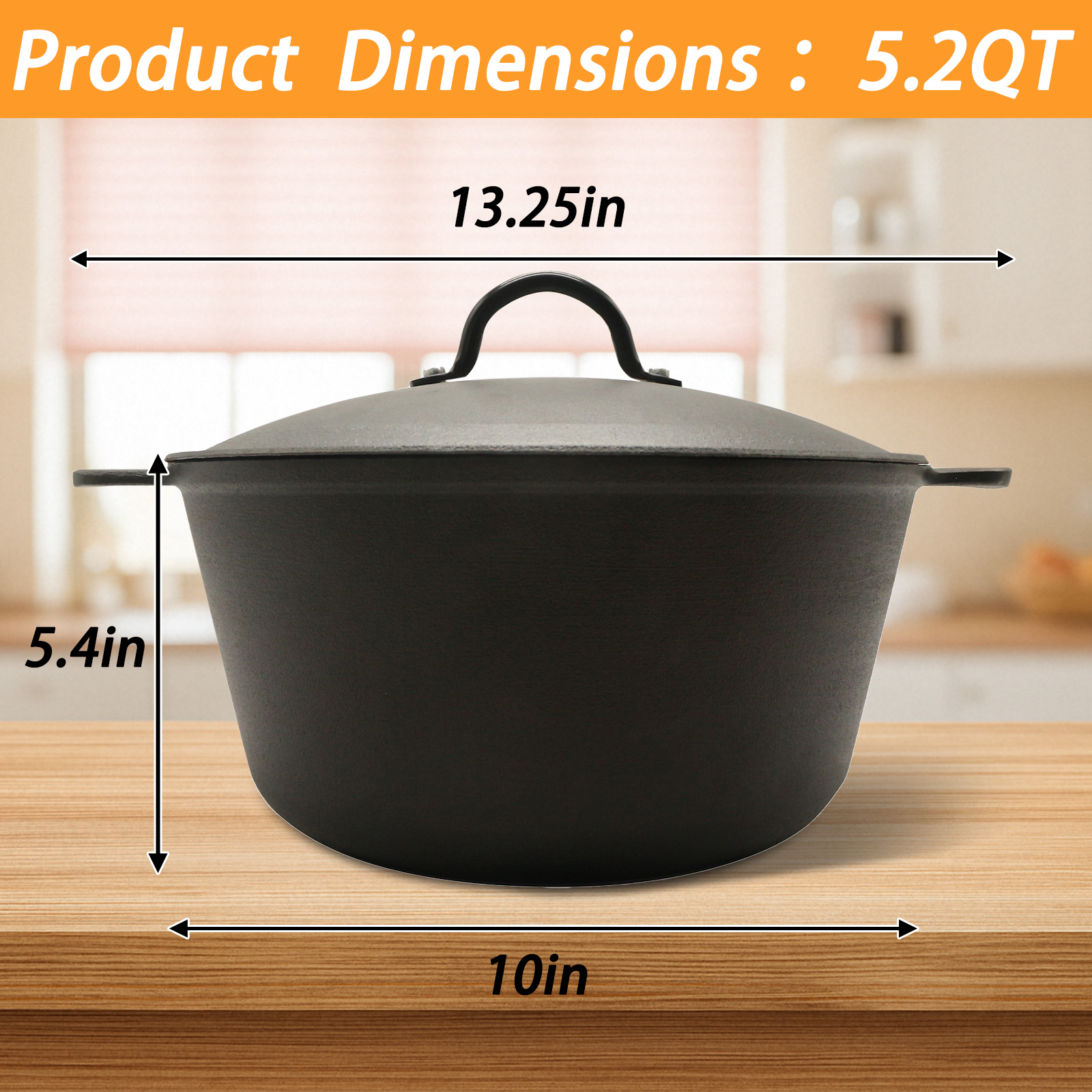 HANSMART 5.2クォート 軽量鋳鉄ダッチオーブン 蓋 - Camping Cooking Dutch Oven のレビューと価格